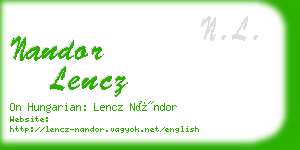 nandor lencz business card
